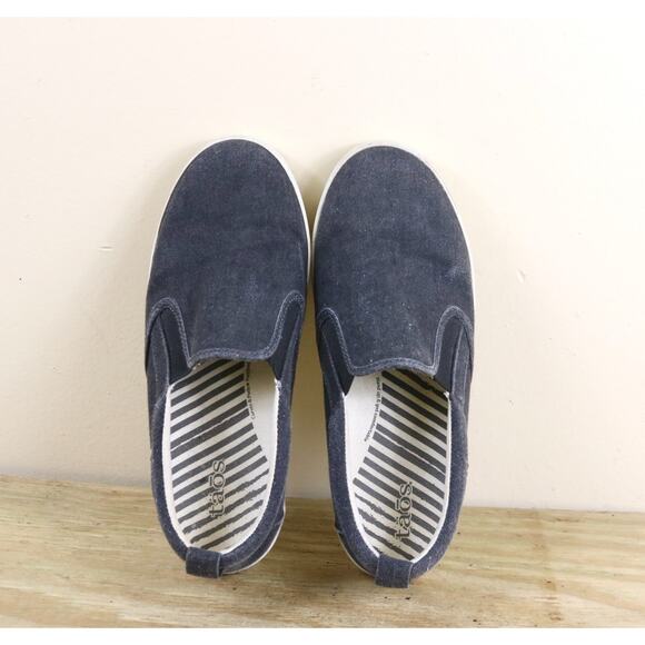 Taos Shoes 8 Gray Canvas Dandy Slip On Loafers - Picture 4 of 8